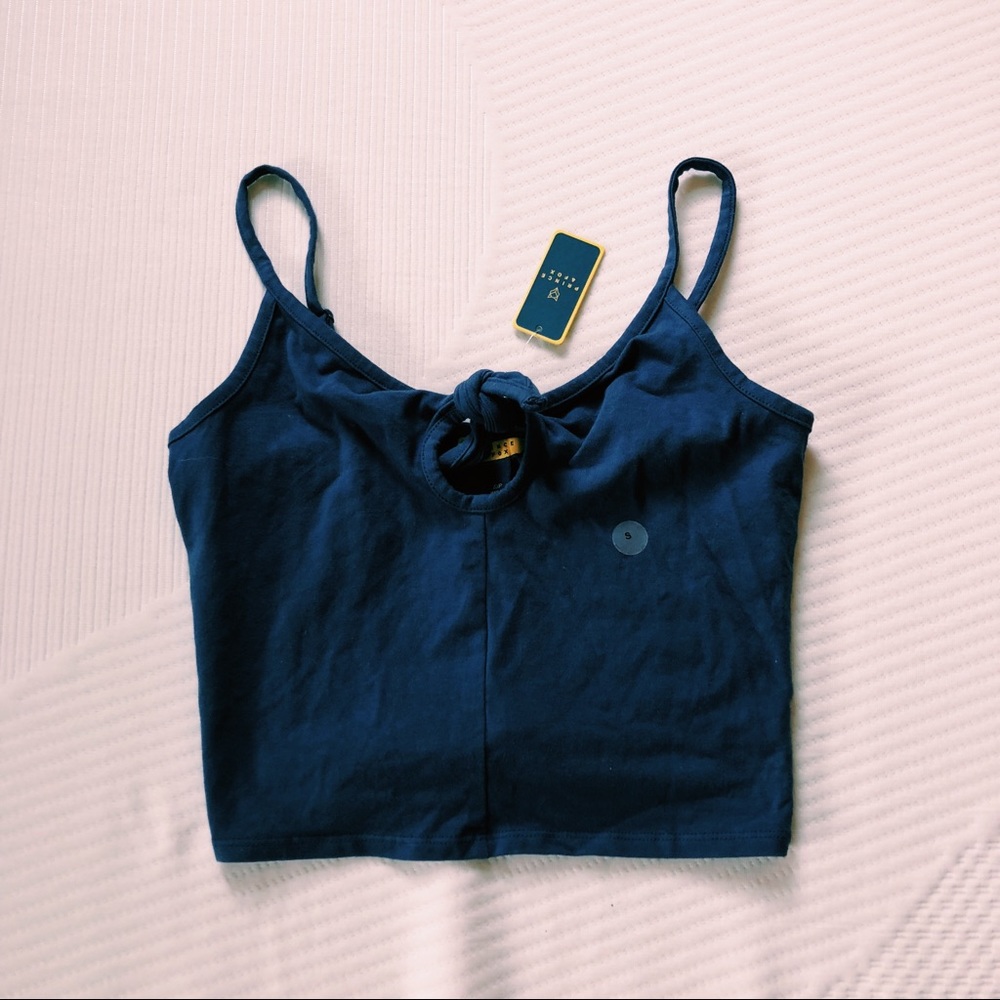 Navy Blue Crop Top
